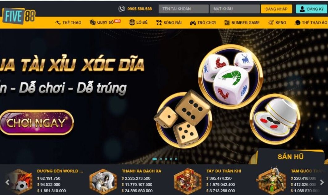 Five88- siêu nhà cái cá cược online uy hàng đầu Châu Á