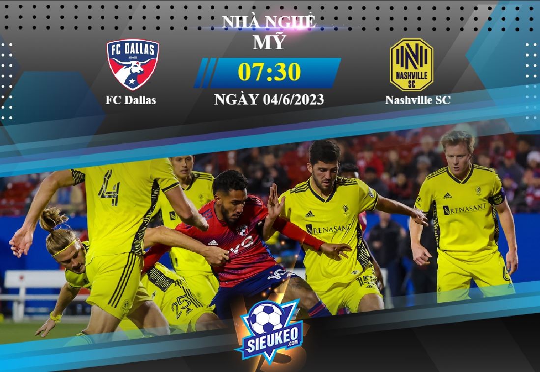 Soi kèo bóng đá FC Dallas vs Nashville SC 07h30 ngày 04/06/2023: Bất phân thắng bại