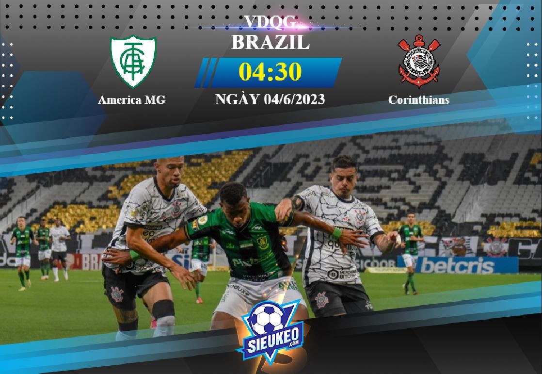 Soi kèo bóng đá America MG vs Corinthians 04h30 ngày 04/06/2023: Chia điểm