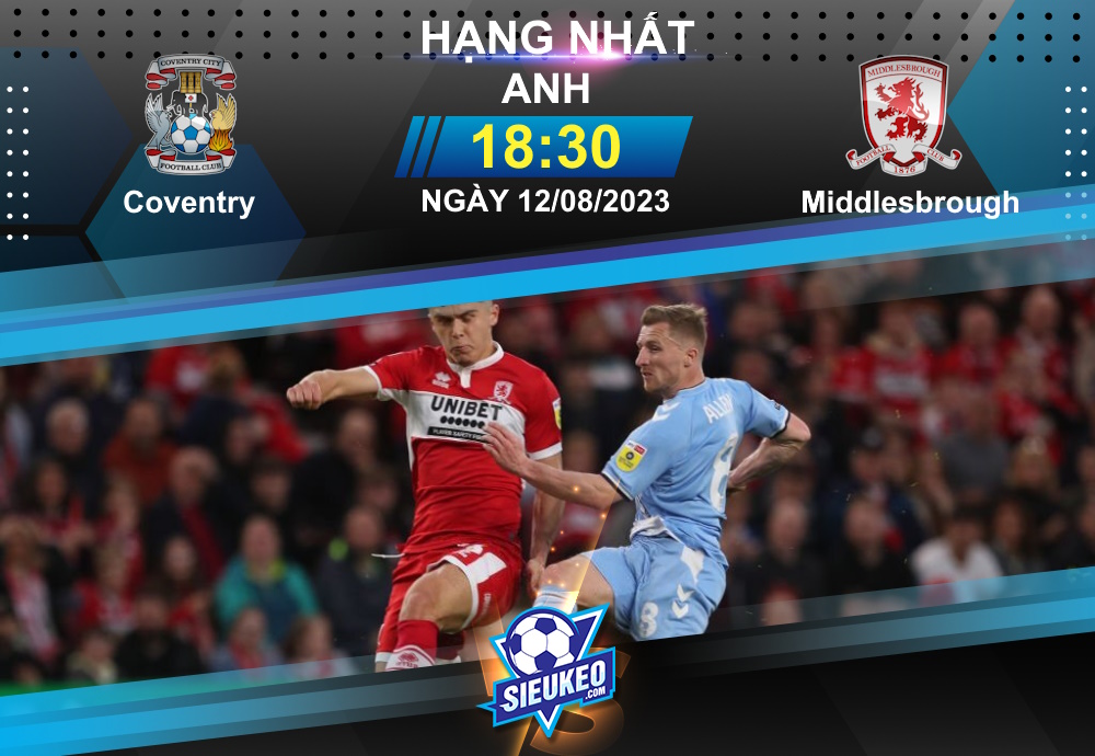 Soi kèo bóng đá Coventry vs Middlesbrough 18h30 ngày 12/08/2023: Khó phân cao thấp