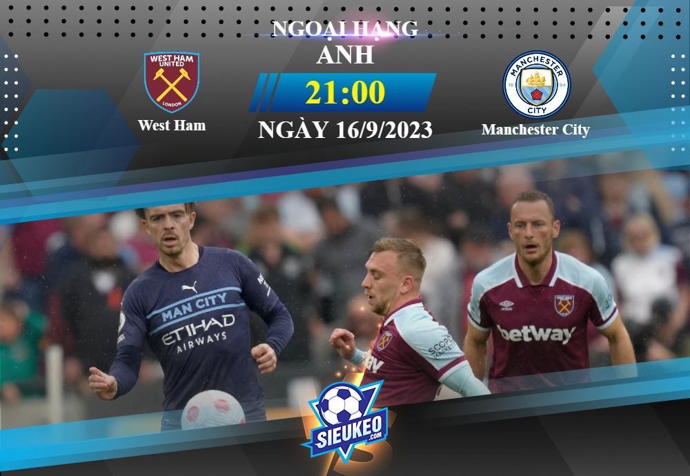 Soi kèo bóng đá West Ham vs Manchester City 21h00 ngày 16/09/2023: Chờ đợi bất ngờ