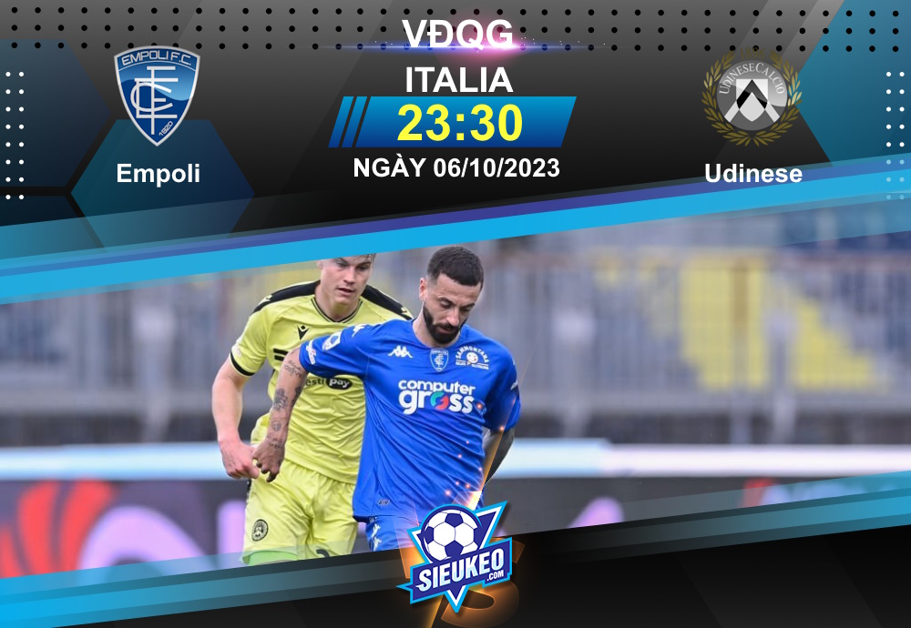 Soi kèo bóng đá Empoli vs Udinese 23h30 ngày 06/10/2023: Cơ hội chia đều