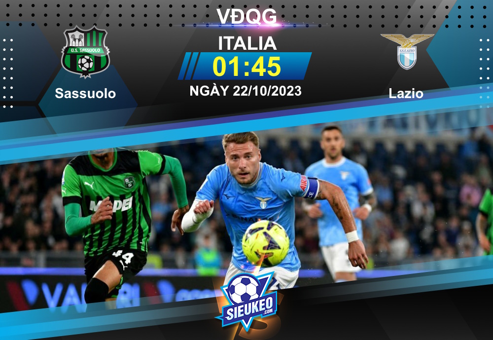 Soi kèo bóng đá Sassuolo vs Lazio 01h45 ngày 22/10/2023: Đại bàng sa lưới