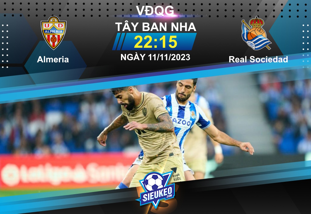 Soi kèo bóng đá Almeria vs Real Sociedad 22h15 ngày 11/11/2023: Chủ nhà sa lầy