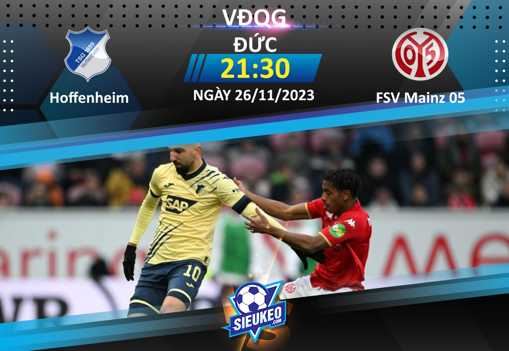 Soi kèo bóng đá Hoffenheim vs FSV Mainz 05 23h30 ngày 26/11/2023: Khách về tay trắng