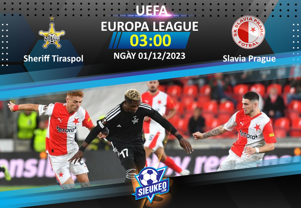 Soi kèo bóng đá Sheriff Tiraspol vs Slavia Prague 03h00 ngày 01/12/2023: Xây chắc ngôi đầu