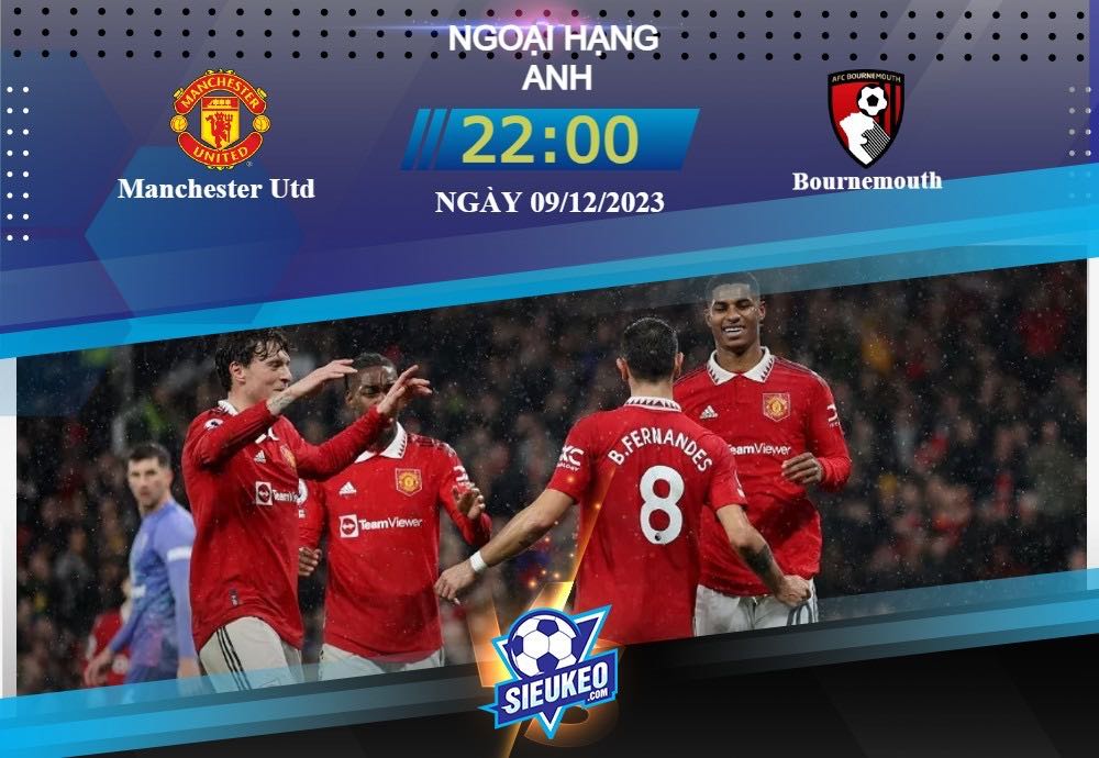 Soi kèo bóng đá Manchester Utd vs Bournemouth 22h00 ngày 09/12/2023: Đội khách khó xơi