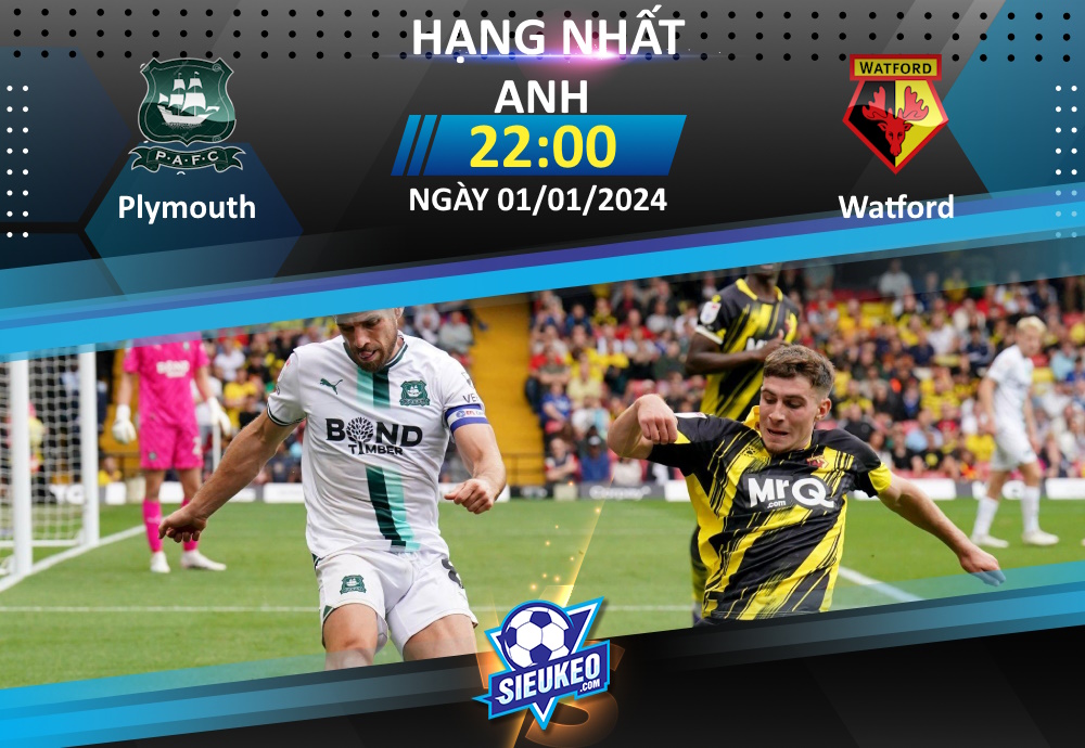 Soi kèo bóng đá Plymouth vs Watford 22h00 ngày 01/01/2024: Chia điểm tại Home Park