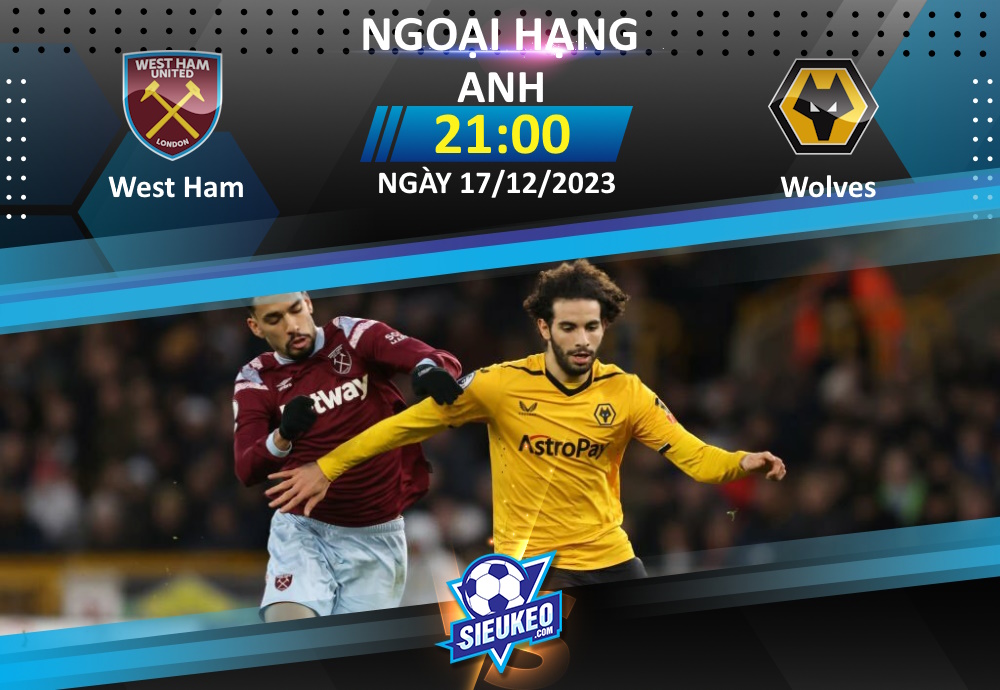 Soi kèo bóng đá West Ham vs Wolves 21h00 ngày 17/12/2023: Sân nhà khác biệt