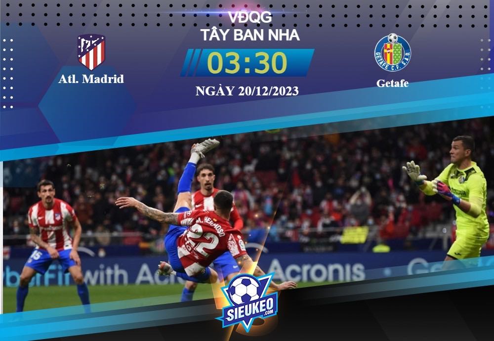 Soi kèo bóng đá Atl. Madrid vs Getafe 03h30 ngày 20/12/2023: Thách thức đang chờ