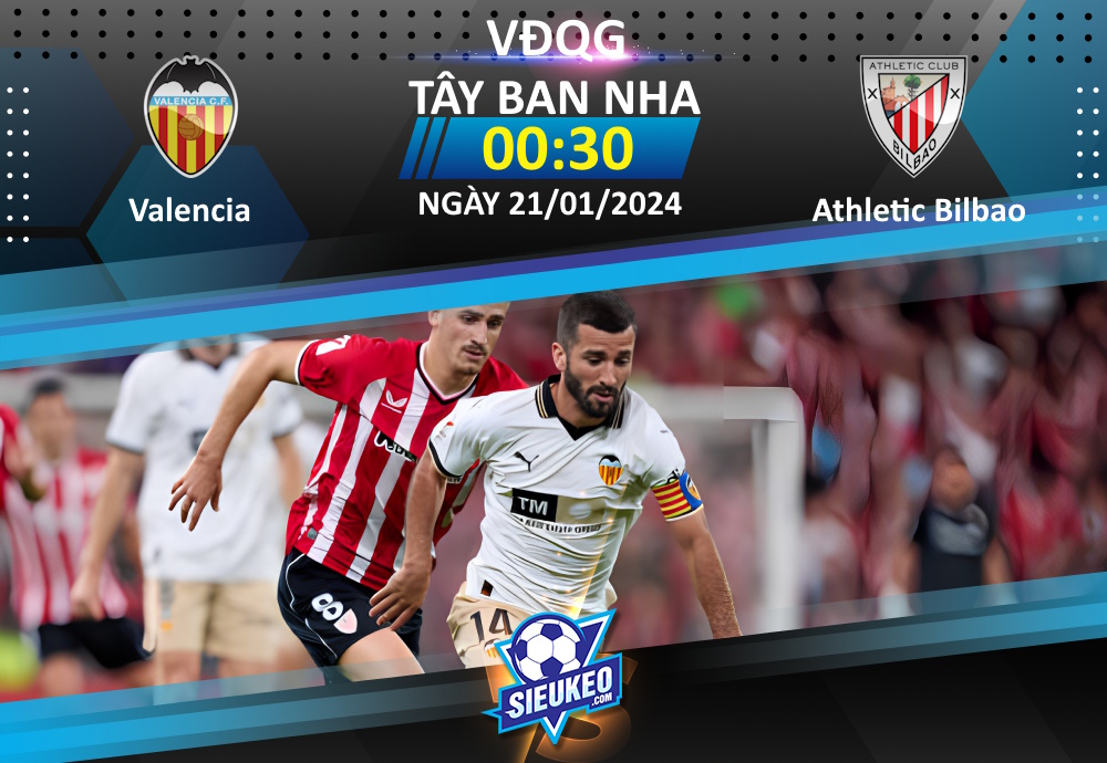 Soi kèo bóng đá Valencia vs Athletic Bilbao 00h30 ngày 21/01/2024: Khách sảy chân