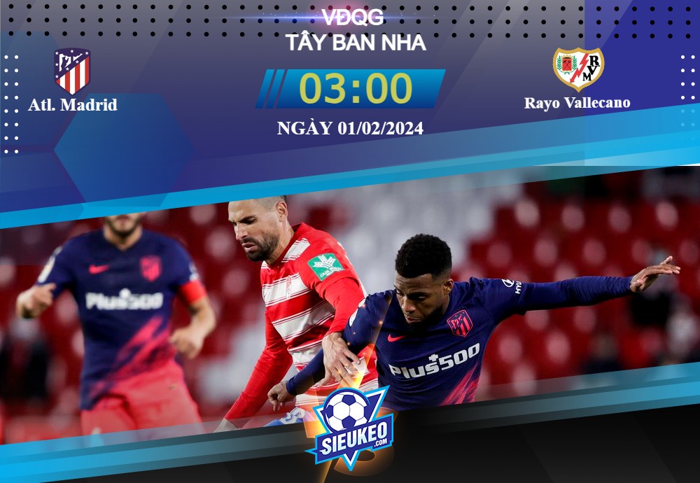 Soi kèo bóng đá Atlético Madrid vs Rayo Vallecano 03h00 01/02/2024: Chủ nhà lạc quan