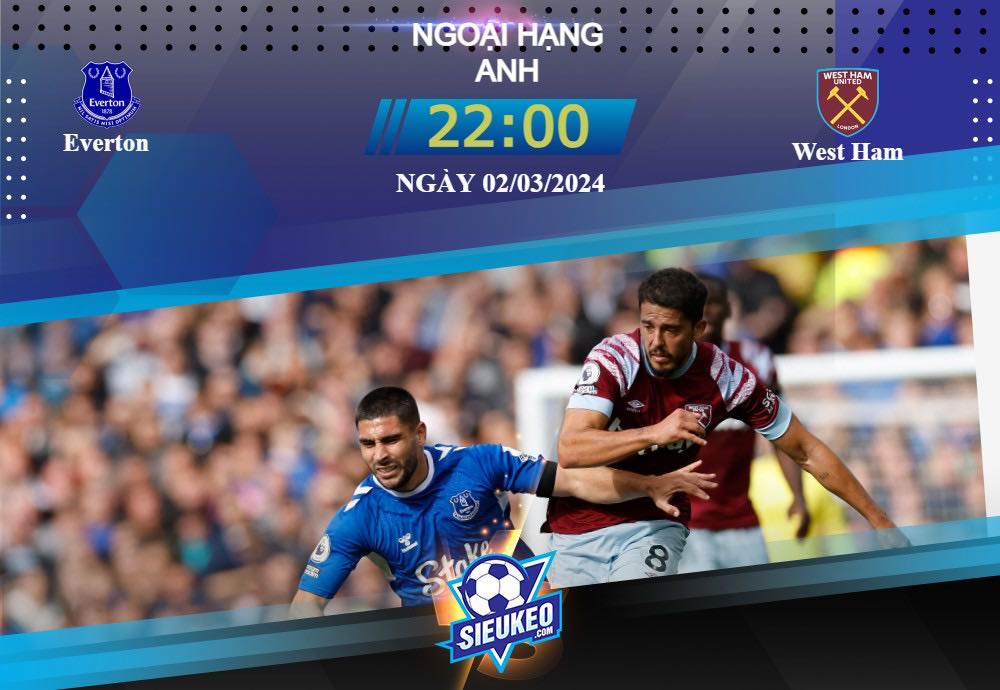 Soi kèo bóng đá Everton vs West Ham 22h00 ngày 02/03/2024: Cơ hội chia đều