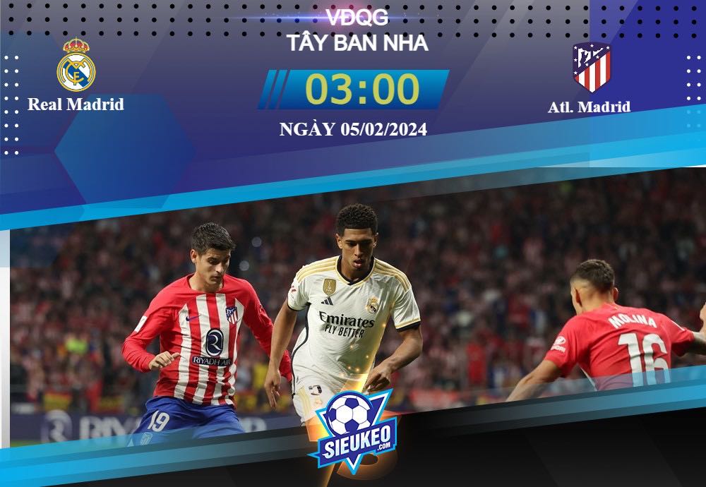 Soi kèo bóng đá Real Madrid vs Atl Madrid 03h00 ngày 05/02/2024: Đại chiến thành Madrid