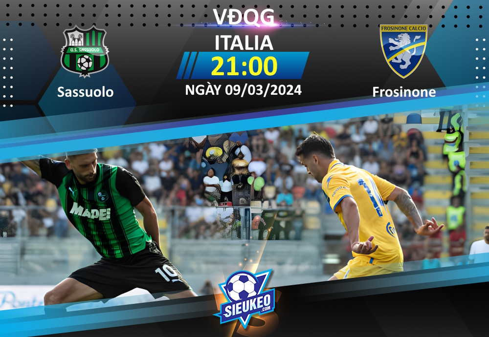 Soi kèo bóng đá Sassuolo vs Frosinone 21h00 ngày 09/03/2024: 1 điểm chia đều