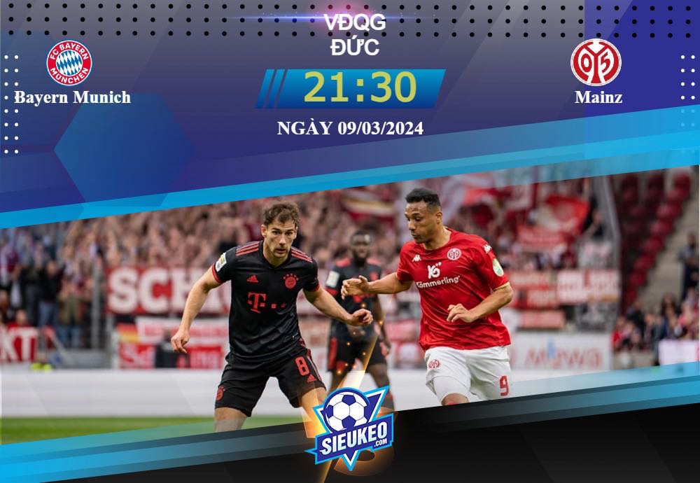 Soi kèo bóng đá Bayern Munich vs Mainz 21h30 ngày 09/03/2024: Trút cơn thịnh nộ