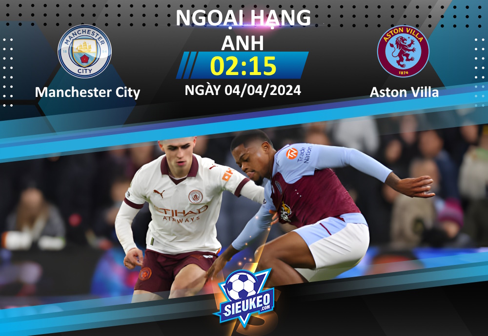 Soi kèo bóng đá Manchester City vs Aston Villa 02h15 ngày 04/04/2024: Citizens phục hận