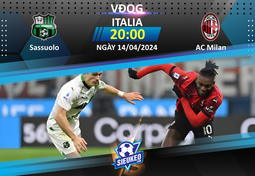 Soi kèo bóng đá Sassuolo vs AC Milan 20h00 ngày 14/04/2024: Rossoneri thắng dễ