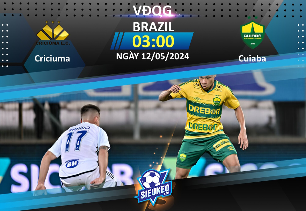 Soi kèo bóng đá Criciuma vs Cuiaba 03h00 ngày 12/05/2024: Cơ hội cho tân binh