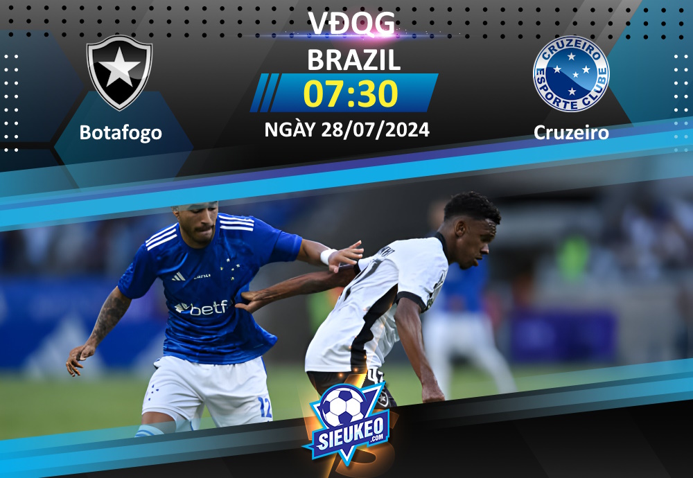 Soi kèo bóng đá Botafogo RJ vs Cruzeiro 07h30 ngày 28/07/2024: Điểm tựa sân nhà