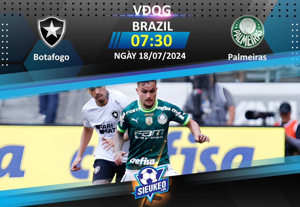 Soi kèo bóng đá Botafogo RJ vs Palmeiras 07h30 ngày 18/07/2024: Đại chiến ở Rio de Janeiro