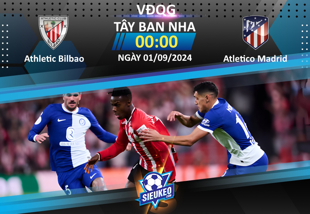 Soi kèo bóng đá Athletic Bilbao vs Atletico Madrid 00h00 ngày 01/09/2024: Kéo sập San Mames