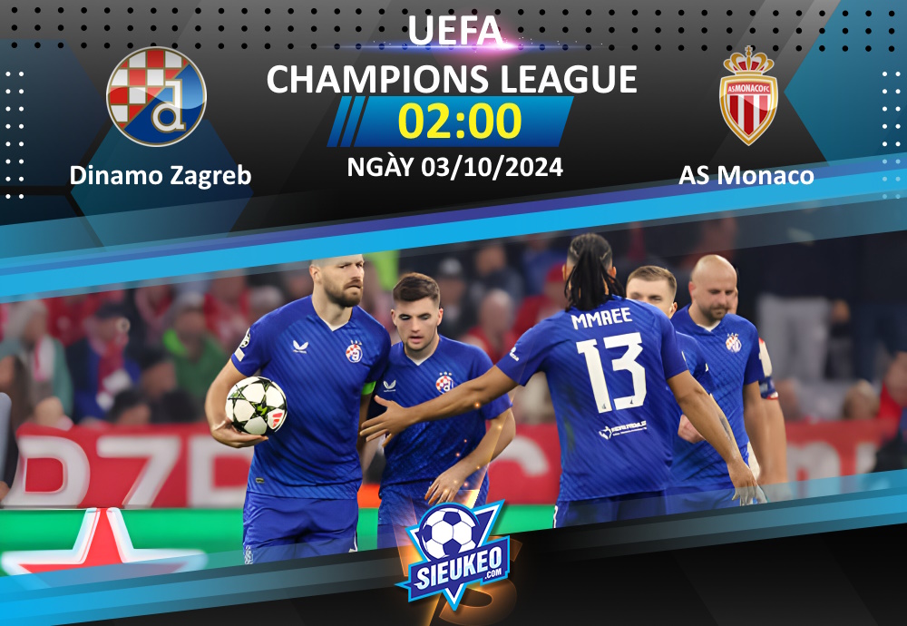 Soi kèo bóng đá Dinamo Zagreb vs AS Monaco 02h00 ngày 03/10/2024: Chủ nhà gặp khó