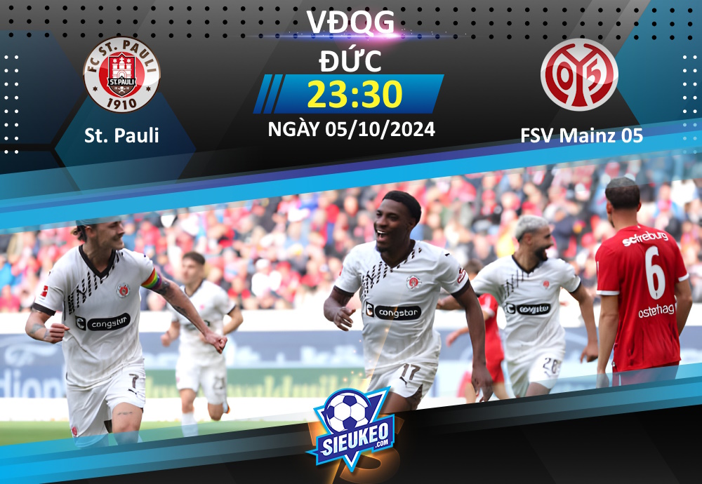 Soi kèo bóng đá St. Pauli vs FSV Mainz 05 23h30 ngày 05/10/2024: Tiễn khách về tay trắng