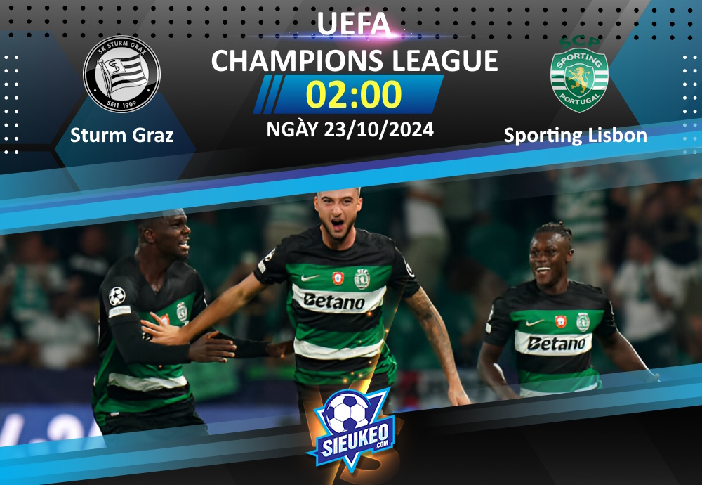 Soi kèo bóng đá Sturm Graz vs Sporting Lisbon 02h00 ngày 23/10/2024: Khó có bất ngờ