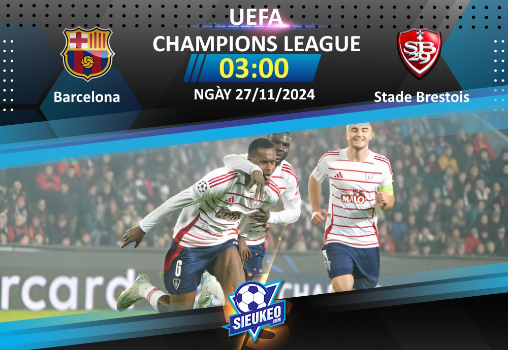 Soi kèo bóng đá Barcelona vs Stade Brestois 03h00 ngày 27/11/2023: Niềm tin kèo dưới