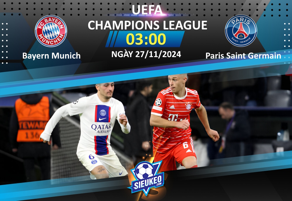 Soi kèo bóng đá Bayern Munich vs Paris Saint Germain 03h00 ngày 27/11/2024: Hùm xám ra oai