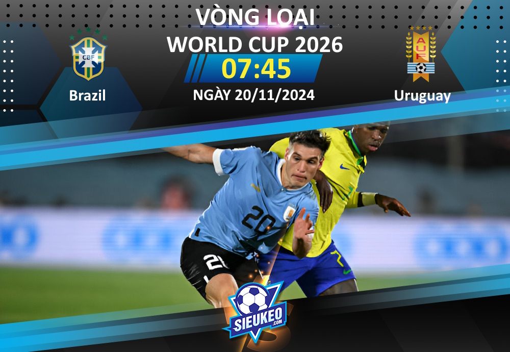 Soi kèo bóng đá Brazil vs Uruguay 07h45 ngày 20/11/2024: Chờ Selecao vượt khó