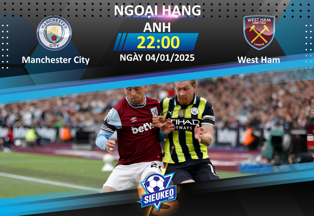 Soi kèo bóng đá Manchester City vs West Ham 22h00 ngày 04/01/2025: Qua cơn bĩ cực