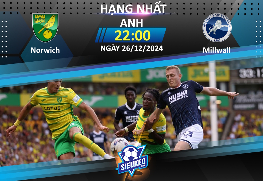 Soi kèo bóng đá Norwich vs Millwall 22h00 ngày 26/12/2024: Hoàng yến hót vang