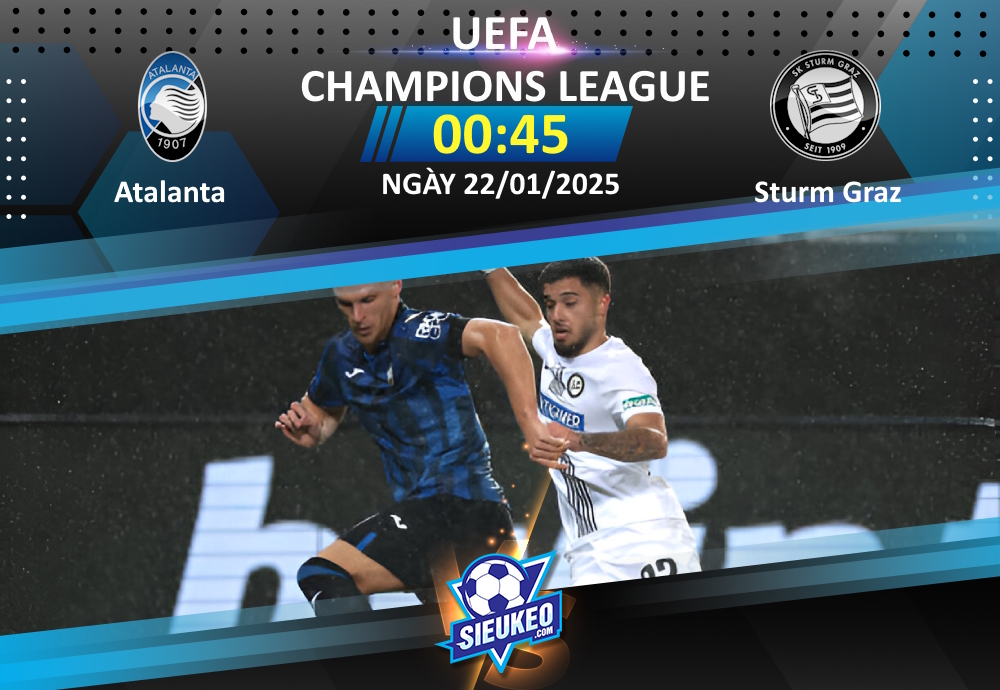 Soi kèo bóng đá Atalanta vs Sturm Graz 00h45 ngày 22/01/2025: Thế trận một chiều