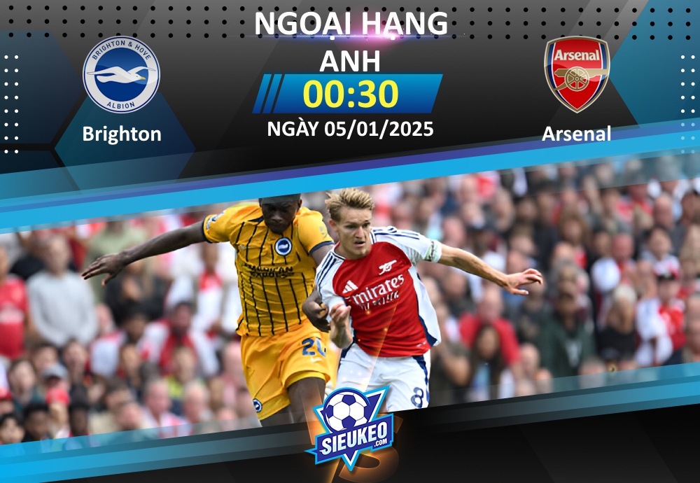 Soi kèo bóng đá Brighton vs Arsenal 00h30 ngày 05/01/2025: “Mòng biển” gặp khó