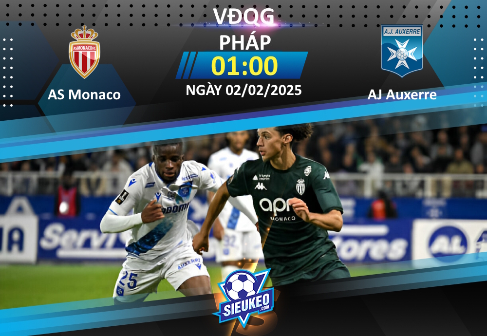 Soi kèo bóng đá AS Monaco vs AJ Auxerre 01h00 ngày 02/02/2025: Cách biệt cho chủ nhà